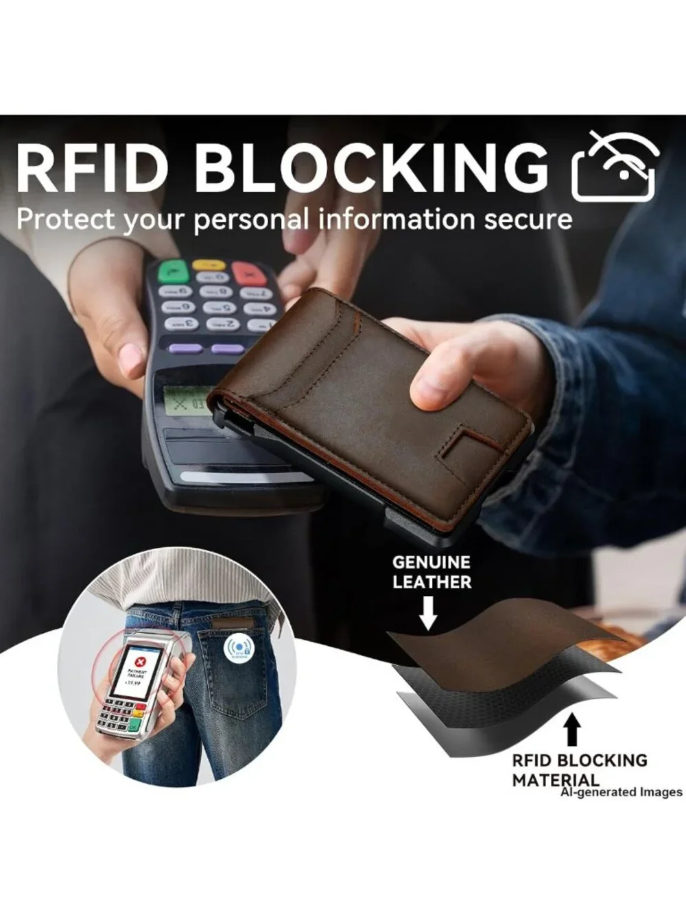 Slim RFID Genuine Leather Wallet for Men | Minimalist Smart Design, Stylish